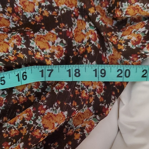 Charles Henry Brown Floral Long Sleeve Lined Dress - Picture 7 of 9